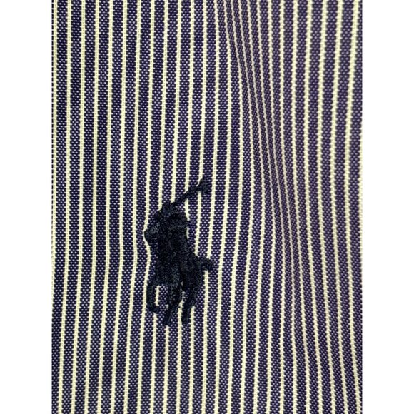 Ralph Lauren Mens Yarmouth Button Down Shirt 14.5 32/33 Purple White Striped - Picture 2 of 5